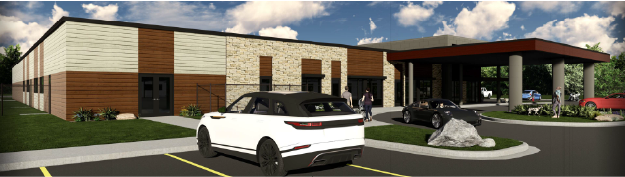 Side View of new WVRC - Waukesha building. Architect Rendering