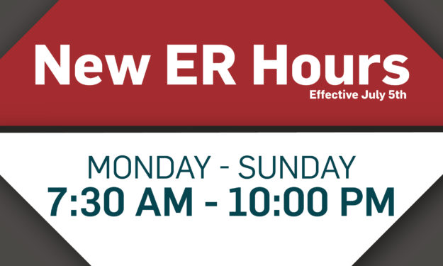 Boston West New ER Hours as of 7/5/2021